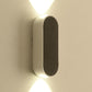 Einfache stilvolle ovale Wandleuchte Aluminium LED Schlafzimmer Wandmontierte Lampe in Schwarz, Warm/Weiß Licht