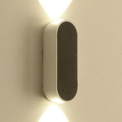 Einfache stilvolle ovale Wandleuchte Aluminium LED Schlafzimmer Wandmontierte Lampe in Schwarz, Warm/Weiß Licht