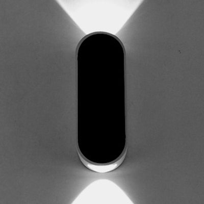 Einfache stilvolle ovale Wandleuchte Aluminium LED Schlafzimmer Wandmontierte Lampe in Schwarz, Warm/Weiß Licht