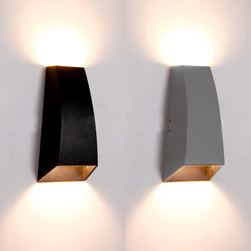 Frendorf | Schwarz/Grau Geometrische Wand Sconce Lampe Moderne Stil LED Aluminium Wandlicht Leuchte in Weiß/Warm Licht
