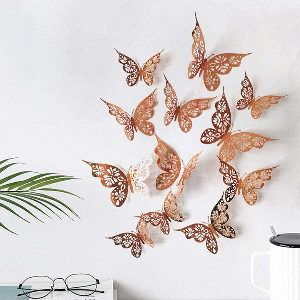 Frendorf | 12 Stück/Set Hohlraum Papier Schmetterlingsaufkleber