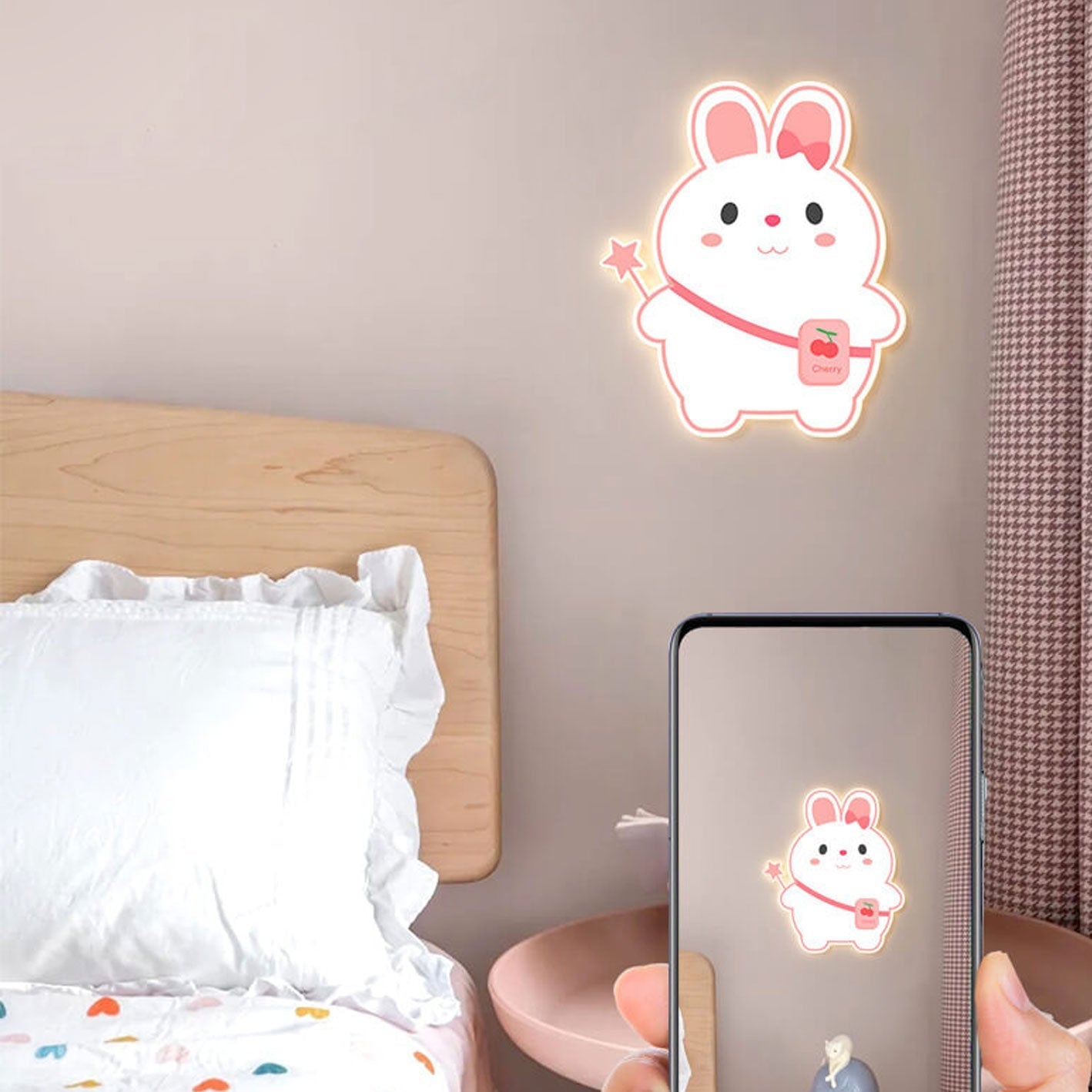 Frendorf | GlowBunny LED Kinder Wandleuchte | Kreatives Design | Einhorn & Hase | Dimmbar & Modern