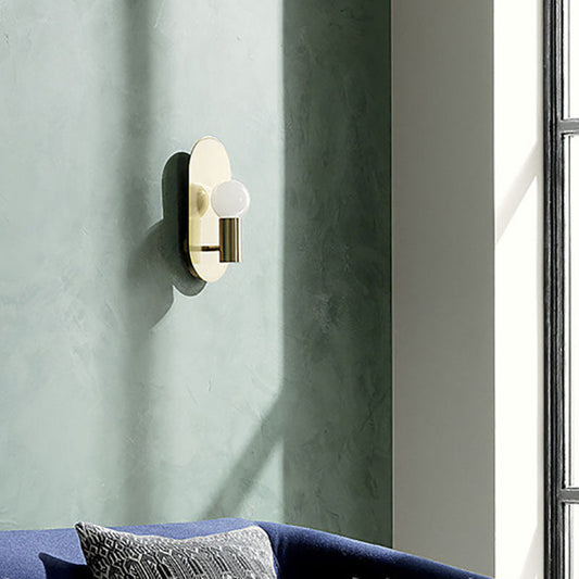 Frendorf | Brassova Wandleuchte | Nordic Design | Messing Oval Ball | 1-flammige Beleuchtung für Schlafzimmer