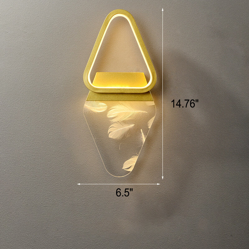 Leichte Luxuriöse Feder Effekt Acryl Geometrische LED Wand Sconce Lampe