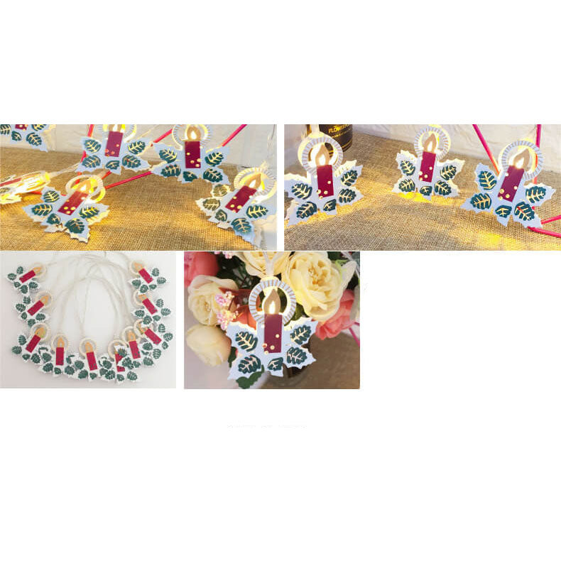 Frendorf | Weihnachtliche dekorative Lichterkette mit bemalten Glocken Elk Batteriekasten LED Lichterkette