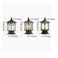 Outdoor Chinese Frosted Glass Aluminium Quadrat Käfig Post Kopf 1-Licht Wasserdicht Patio Landschaft Licht