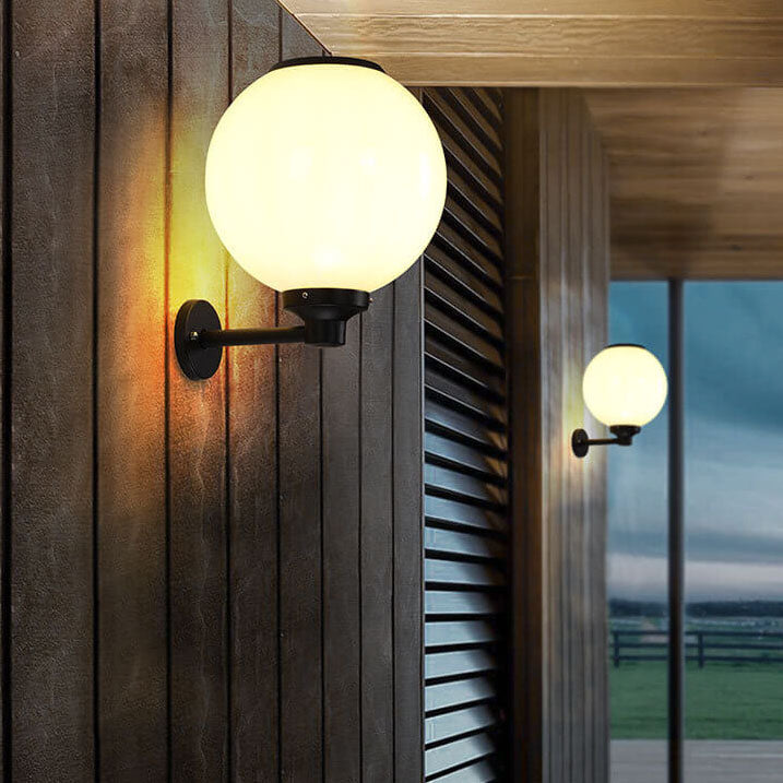 Moderne Outdoor Solar Runde Ball Wasserdichte LED Wandleuchte lampe