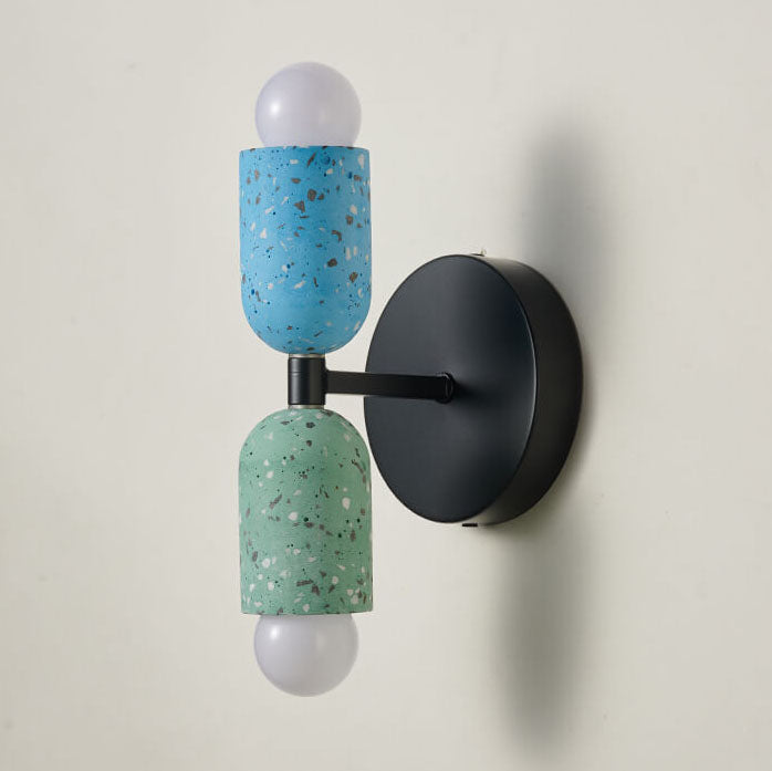 Frendorf | Zenolux Japanisches Wabi-Sabi Design Wandleuchte | Eisen & Zement | 2-Licht Lampe | Perfekt für moderne Innenräume