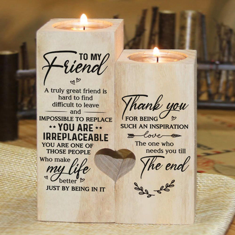 Frendorf | Smile A Lot More - Holzkerzenhalter mit Kerze Geschenk für Ihre Lieben