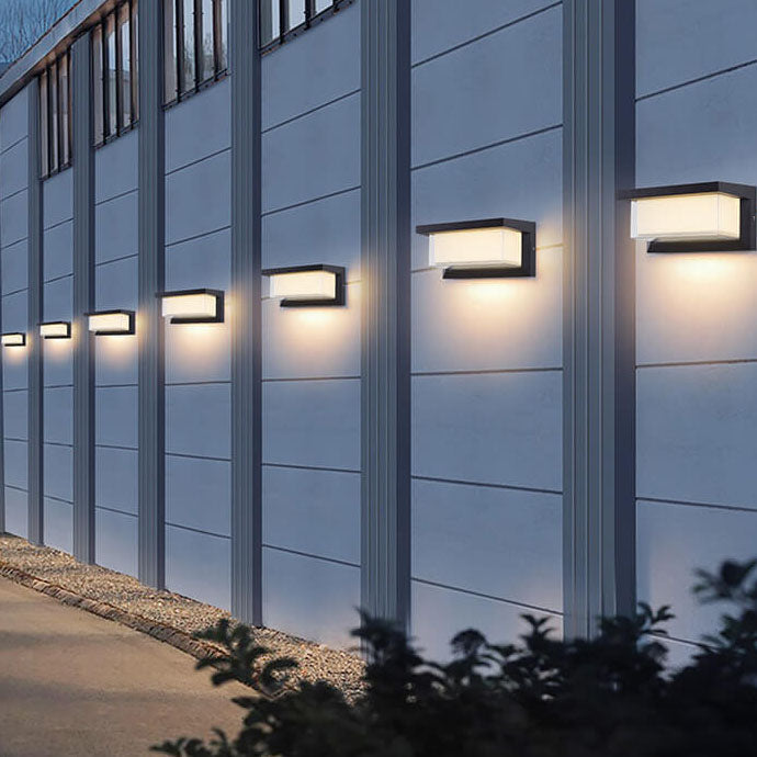 Modern Minimalist Solar Rechteck PC LED Außen Wandleuchte Lampe Für Außenpatio