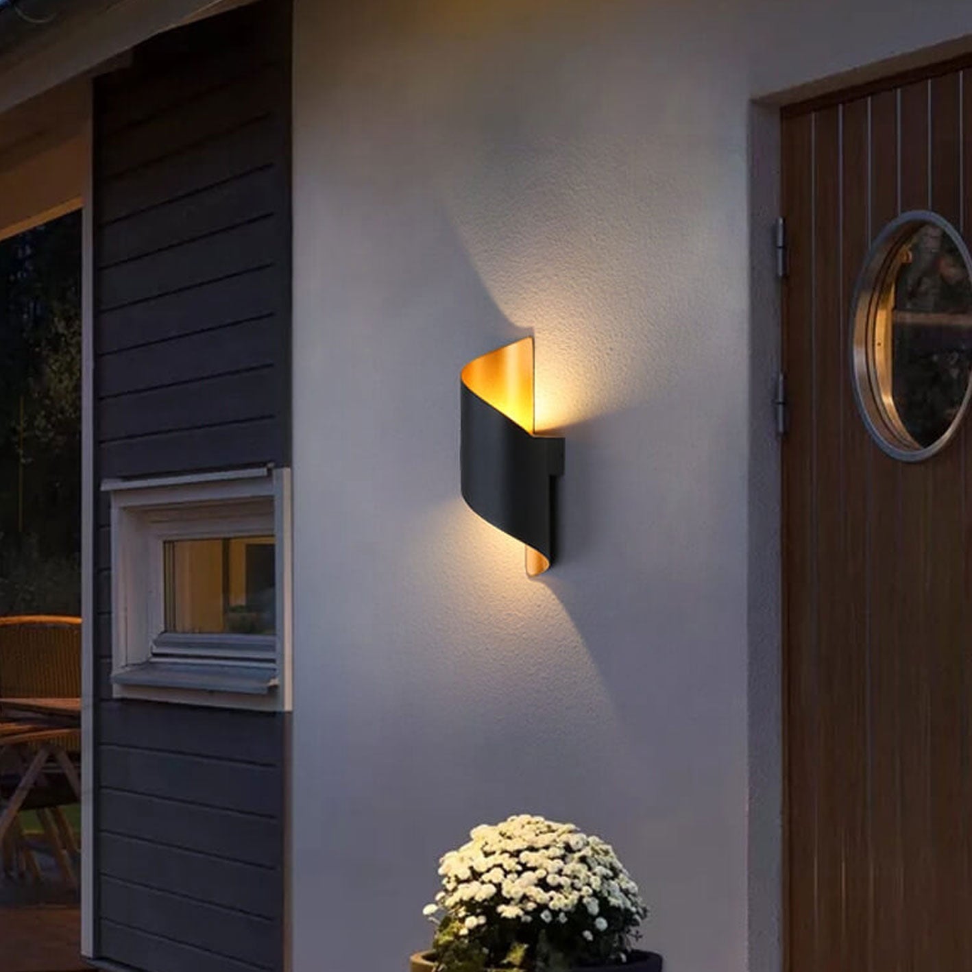 Frendorf | AquaBend LED Außenwandleuchte | Wasserdicht | Modernes Design | Energiesparend | Beleuchtung für Außenbereiche