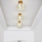 leichtes Luxusglas Gold 1-Licht Halbbodenmontage Deckenleuchte