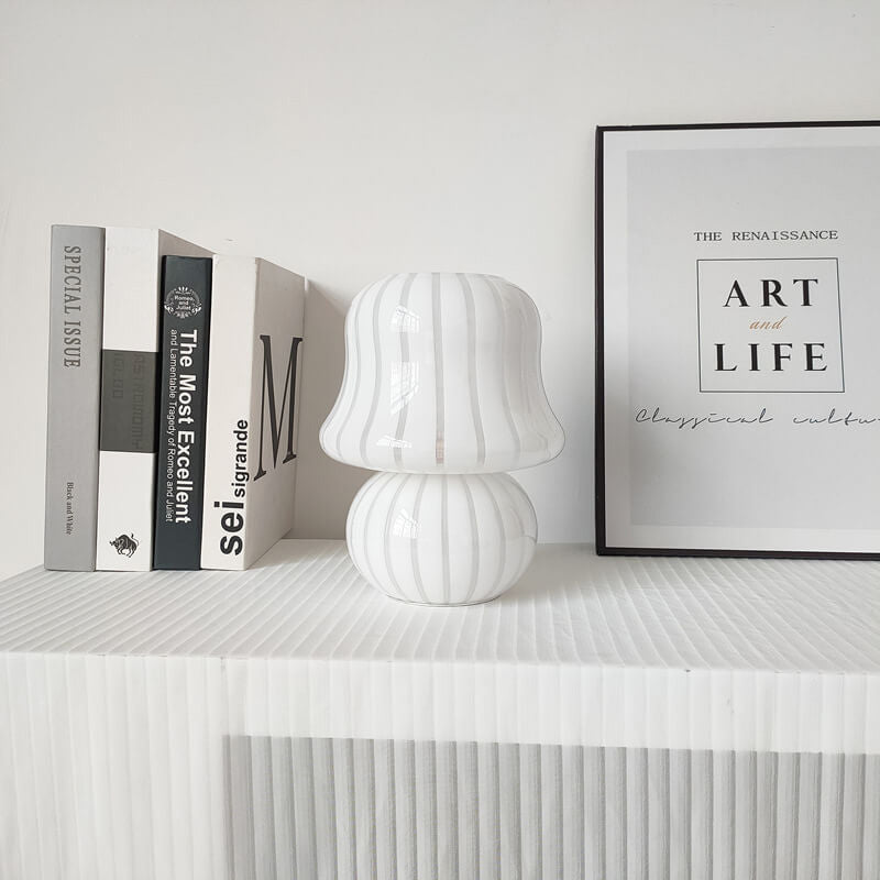 Frendorf | MushLume Glas Tischlampe | Französisches Design | Handgefertigt | Pilzform | Deko & Beleuchtung