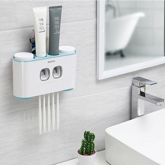 Frendorf | Automatischer Zahnbürstenhalter und Zahnpastaspender Set