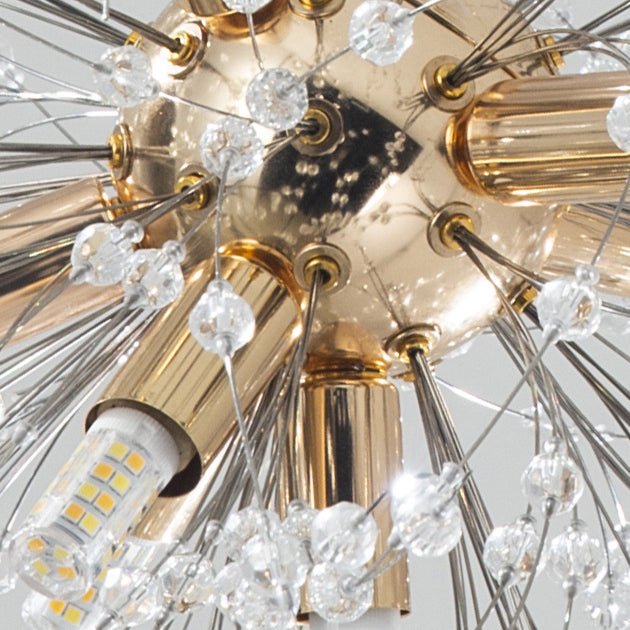 Zeitgenössische kreative Hardware Kristallperlen dekorieren Löwenzahn-Design 8/9/12-Licht Kronleuchter für das Wohnzimmer
