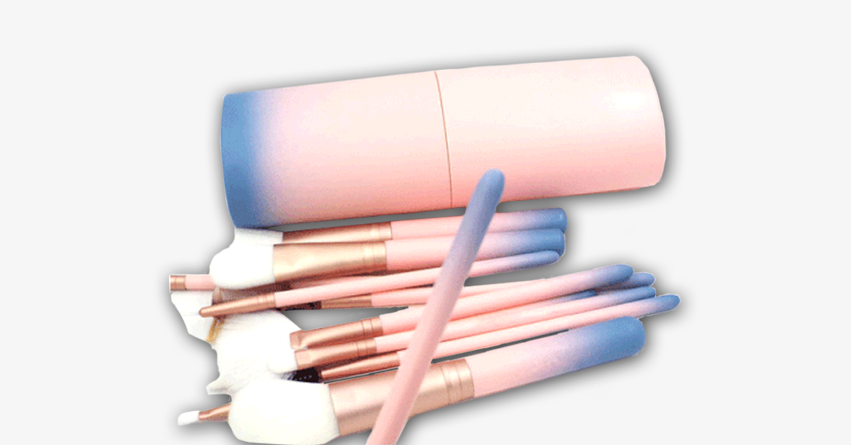Frendorf | 12-teiliges Pink Ombre Pinselset – Tragen Sie Make-up wie ein Profi auf!