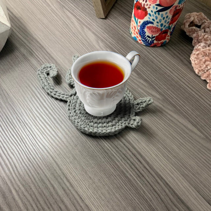 Frendorf | 🐱Lustige Katzenpo-Untersetzer Katzenpo-Tassenmatte Gestricktes Geschenk für Katzenfans