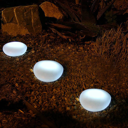 Frendorf | EcoPebble Solar LED Gartenleuchte | Solarbetrieben | Außenbeleuchtung | Dekorative Kieselsteinoptik