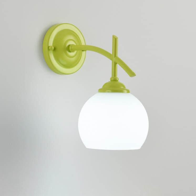 Modern Art Deco Round Glass Metal 1-Light Wall Sconce Lamp For Bedroom
