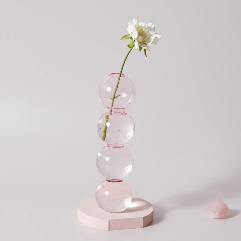 Frendorf | Rosivina Pink Glas Kerzenhalter & Vasen Set | Elegantes Design | Vielseitige Tischdekoration