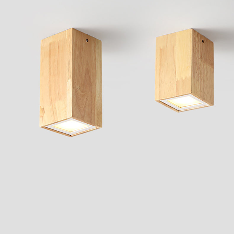Frendorf | LumaKube Nordic Design LED Deckenleuchte | Holzoptik | Flush Mount | Warmweiß oder Kaltweiß | Stilvolle Beleuchtung für Zuhause