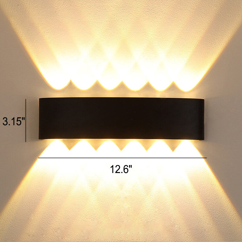Moderne Außen-Arc-Oben-und-Unten-Scheinwerfer LED Außenwandleuchte wasserdicht