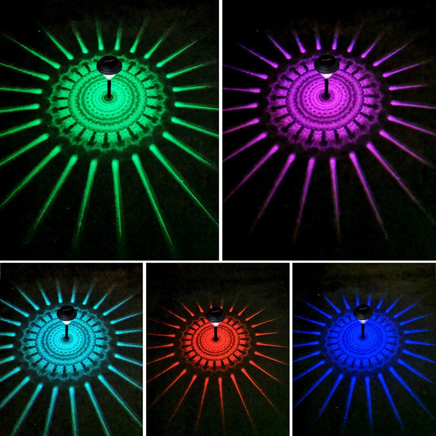 Solar wasserdicht kreisförmig divergente Licht Schatten Design LED Außen Garten Dekorationslicht