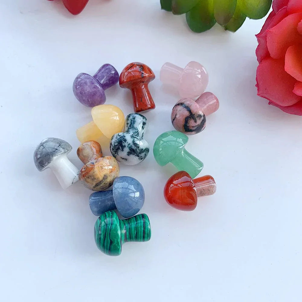 Frendorf | 12pc Natürliche Kristall Mini Pilz Geschenkbox