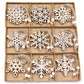 Frendorf | 12 Stück Vintage Holz Schneeflocke Weihnachtsbaum Dekor