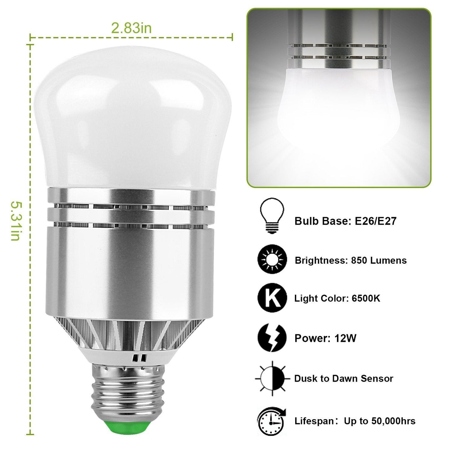 Frendorf | 12W Lichtsensor Globuslampen Dämmerung