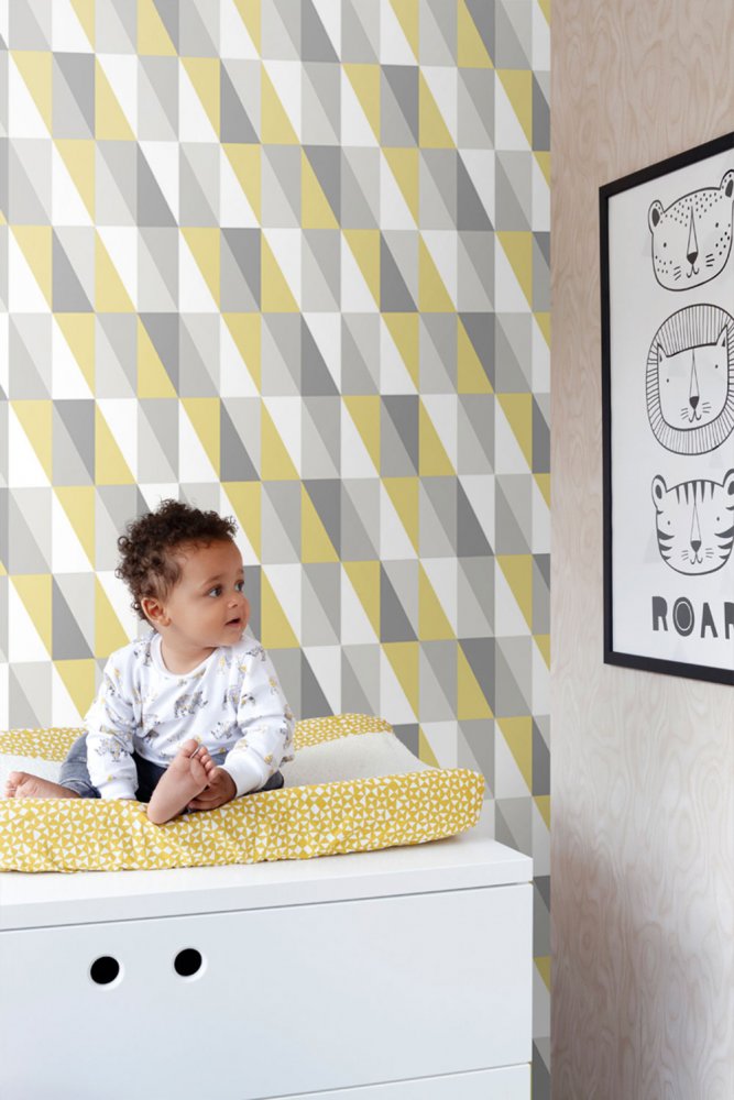 Frendorf | Geometrische Vlies-Tapete, farbige Dreiecke 138921, Little Bandits, Esta