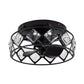 13" Srinager Modern DC Motor Flush Mount Reversible Crystal Deckenventilator mit Beleuchtung und Fernbedienung