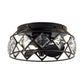 13" Srinager Modern DC Motor Flush Mount Reversible Crystal Deckenventilator mit Beleuchtung und Fernbedienung