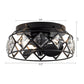 13" Srinager Modern DC Motor Flush Mount Reversible Crystal Deckenventilator mit Beleuchtung und Fernbedienung