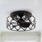 13" Srinager Modern DC Motor Flush Mount Reversible Crystal Deckenventilator mit Beleuchtung und Fernbedienung