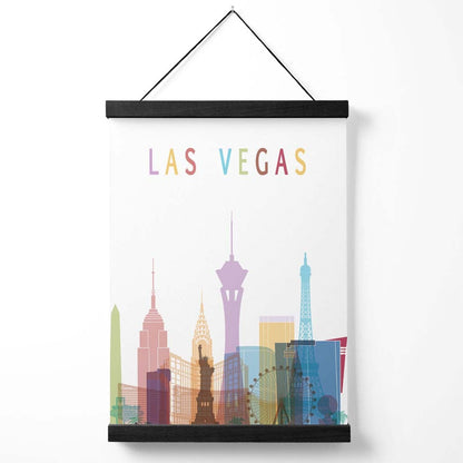 Las Vegas Bunte Stadt Skyline Poster mit Aufhänger