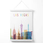 Las Vegas Bunte Stadt Skyline Poster mit Aufhänger