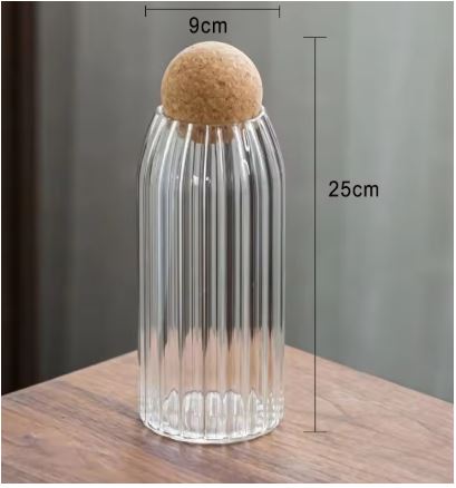 Frendorf | 3 Stück gerippte Glasbehälter