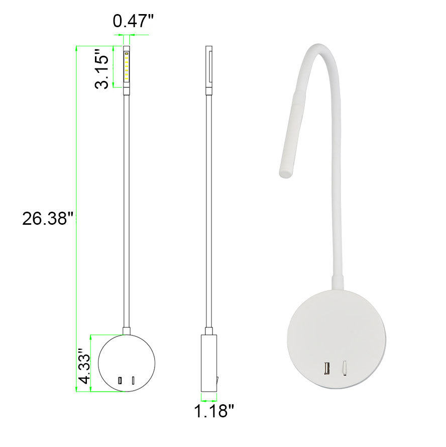 Frendorf | LumaFlex USB LED-Wandleuchte | Wiederaufladbar | Flexibler Silikon-Spot | Leselampe | Modernes Design