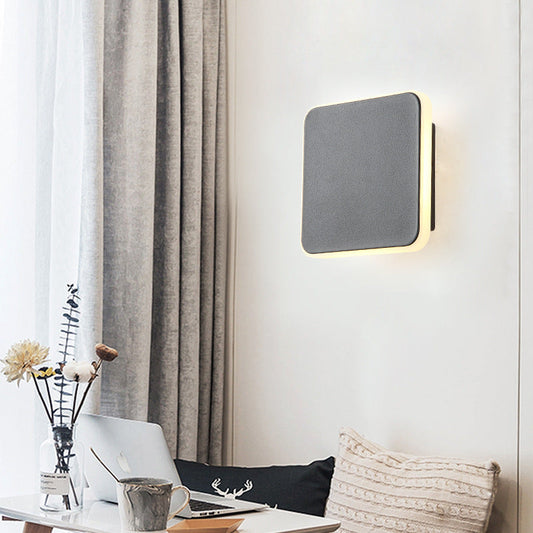 Frendorf | 1 Licht Studienraum Wandleuchte mit quadratischer Shade Schwarz/Weiß Wandlampe in Warm/Weiß Licht