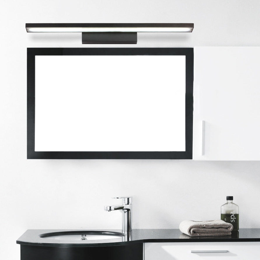 Schwarz/Weiß Slim Vanity Lampe mit rechteckigem Schirm Einfaches 16"/23.5" W LED Acryl Wandleuchte über Spiegel