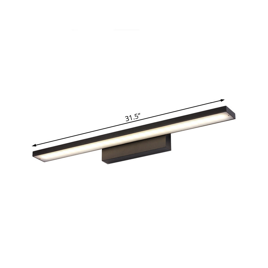 Schwarz/Weiß Slim Vanity Lampe mit rechteckigem Schirm Einfaches 16"/23.5" W LED Acryl Wandleuchte über Spiegel