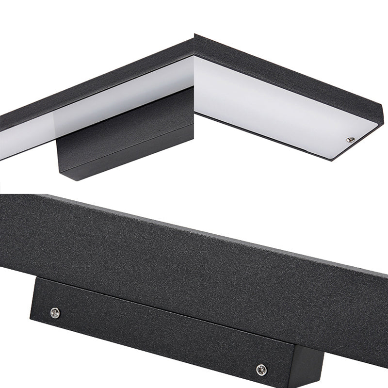 Schwarz/Weiß Slim Vanity Lampe mit rechteckigem Schirm Einfaches 16"/23.5" W LED Acryl Wandleuchte über Spiegel