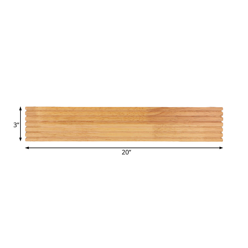 Frendorf | Gestreepte slaapkamer wandlamp hedendaags houten 14"/18"/21.5" breed 1-kops beige LED op en neer lichtarmatuur in warm/wit licht
