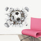 Frendorf | Cartoon Wandtattoo Fußball zerbrochene Wand