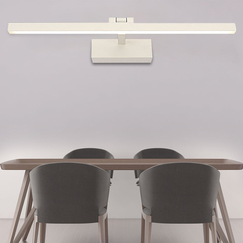 Simplistischer Stil Rechteckige Aluminium Wandlampe 16"/19.5" W LED Make-up Spiegellicht in Schwarz/Weiß für Badezimmer