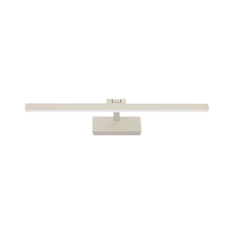 Simplistischer Stil Rechteckige Aluminium Wandlampe 16"/19.5" W LED Make-up Spiegellicht in Schwarz/Weiß für Badezimmer