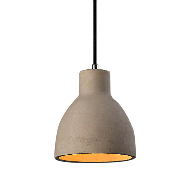 6.5"/8.5"/10.5" Dia Barn/Zylinder/Dom Zement Pendelleuchte Industrie 1 Licht Esszimmertisch Deckenleuchte mit verstellbarem Kabel in Grau