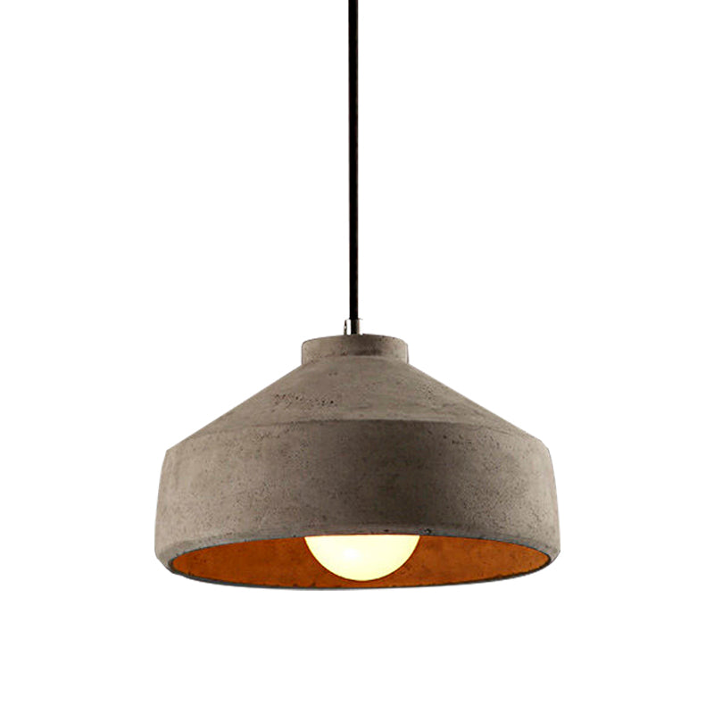 6.5"/8.5"/10.5" Dia Barn/Zylinder/Dom Zement Pendelleuchte Industrie 1 Licht Esszimmertisch Deckenleuchte mit verstellbarem Kabel in Grau