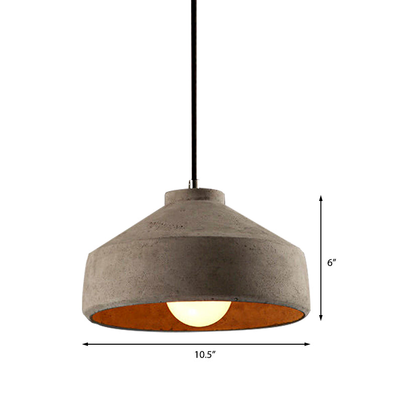 6.5"/8.5"/10.5" Dia Barn/Zylinder/Dom Zement Pendelleuchte Industrie 1 Licht Esszimmertisch Deckenleuchte mit verstellbarem Kabel in Grau